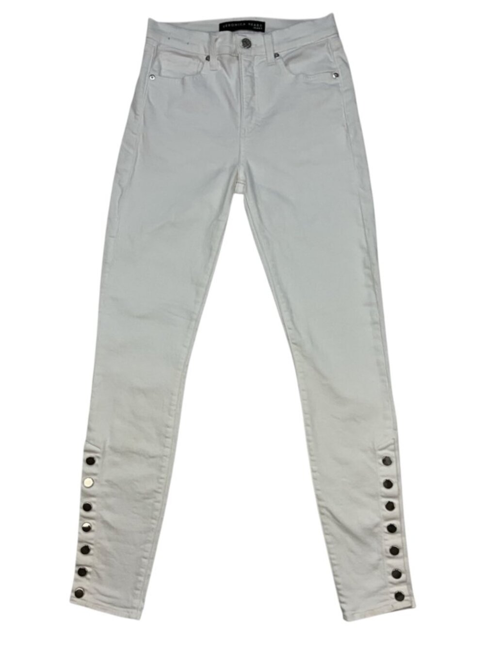 Veronica Beard Kate Skinny High Rise With Snaps Jean 27 4 White